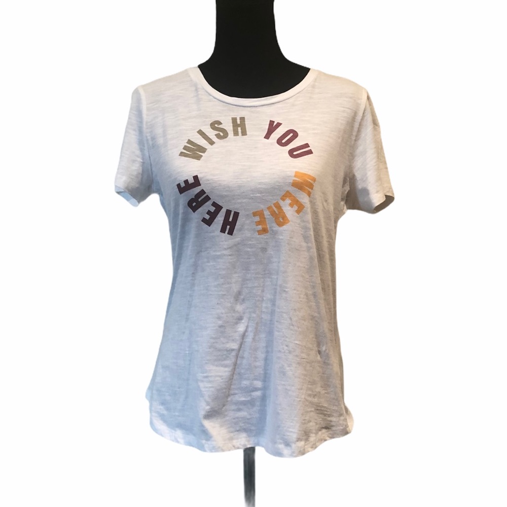 NWT Chloe & Jasmine shortsleeved vintage vibe graphic white T-shirt size large